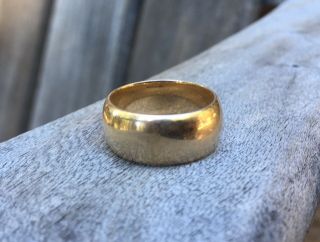 Solid Gold Ring 4.  25 1930s Antique 10k 10 K Yellow 4 1/4 Cigar Band Wide Wedding