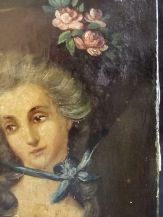 Antique FRENCH ROMANTIC Early 19th Century Portrait of Lafy & Dove - Restoration 4