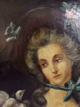 Antique FRENCH ROMANTIC Early 19th Century Portrait of Lafy & Dove - Restoration 5