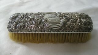 Antique Gorham Sterling Silver Art Nouveau Floral Vanity Brush