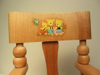Rocking Chair - Teddy Bears Decal - Vintage STROMBECKER Doll Furniture 2