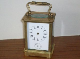 Antique French Brass Alarm Carriage Clock For Restoration