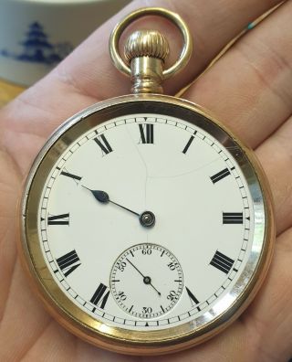 1917 Waltham Traveler 7 Jewels Antique Gold Filled Pocket Watch
