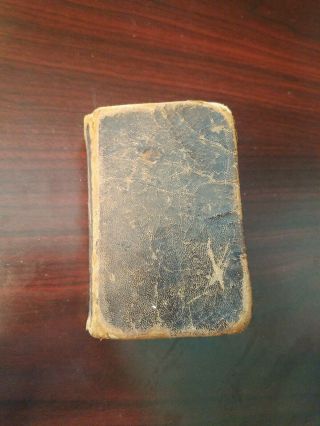 Antique 1828 Pocket Bible Book Psalms Of David Leather Isaac Watts In English