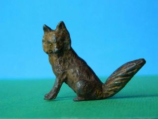 Georg Heyde Vintage Pre War 1930s Hollow Cast Cold Painted Lead Sitting Fox