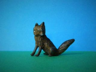 GEORG HEYDE VINTAGE PRE WAR 1930s HOLLOW CAST COLD PAINTED LEAD SITTING FOX 2