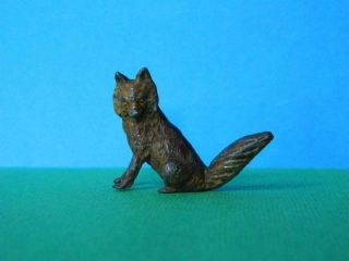 GEORG HEYDE VINTAGE PRE WAR 1930s HOLLOW CAST COLD PAINTED LEAD SITTING FOX 4