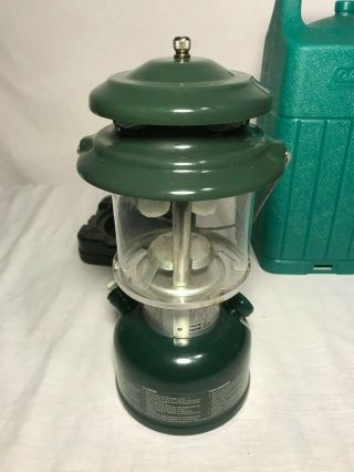 Vintage Coleman Outodoor Lantern Green Model 288A Double Mantel w/ Hard Case 3