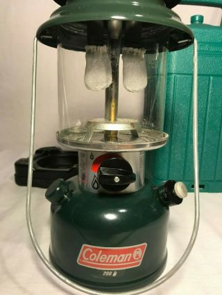 Vintage Coleman Outodoor Lantern Green Model 288A Double Mantel w/ Hard Case 4