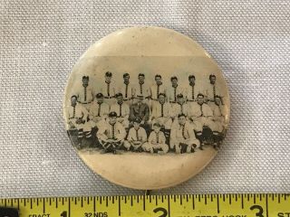 Antique Baseball Team Photo Pin Back Button Denver Colorado? Celluloid Mlb Minor