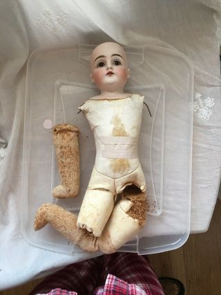 Antique German Kestner 154 Doll Head Plaster Pate TLC Body Estate Find 2