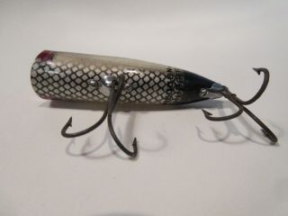 Vintage Heddon Chugger Spook Fish Flash Silver Reflector Black Scale Gold Eyes 4