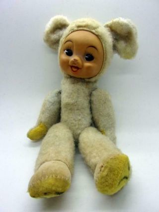 Vintage Rubber Faced Plush Mouse Doll