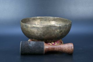 Singing Bowl Antique Tibetan Meditation Handmade Old Chakra Set Buddhist Nepal