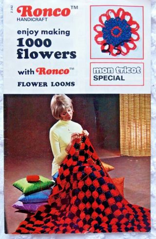 Vintage Mon Tricot Ronco Flower Loom 1000 Flowers Pattern Book