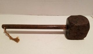 Antique Square Peen Wood Mallet Hammer Pin Driver