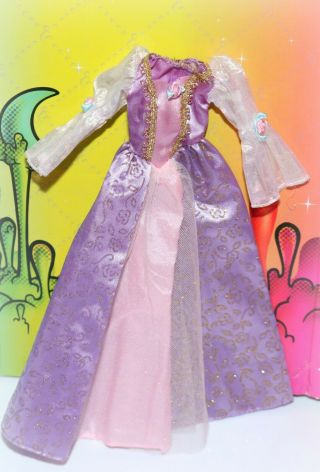 ❤️2001 Vtg Mattel Princess Barbie Doll Growing Hair Rapunzel Shimmery Dress❤️