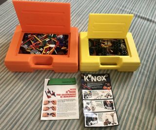 Vintage Knex Intermediate & Beginner Set 50015 Orange Hard Plastic Case Complete