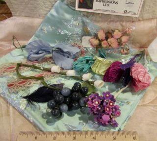 Antique Or Vintage Adornments & Silk For Bonnets & Dresses For Antique Dolls