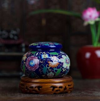 Jingdezhen Ceramic Enamel Colors Tea Caddy Pastel Safflower Tea Accessories