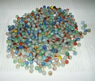 Over 450 Cats Eye Vintage/antique Glass Marbles 5 Lbs.  11 Oz.  Gross Weight.  Loo