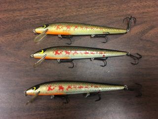 3 Vintage Smithwick Rogue Unknown Color Rattling Fishing Lure Suspending Bass