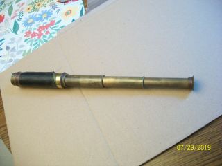 Vintage Brass/copper/leather Telescope,  Made In France