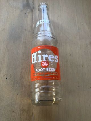 Vintage Hires Root Beer 12 Fl Oz Bottle Antique Glass Great Addition