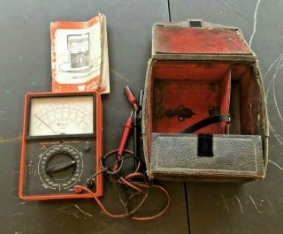 Triplett Model 60 - Na Type 2 Suspension Volt Ohm Multimeter With Case And Clips