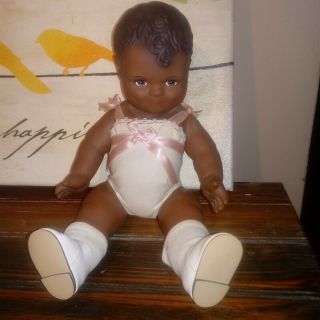 Vintage Daisy Kingdom 1991 African American Black Doll Vinyl Patsy