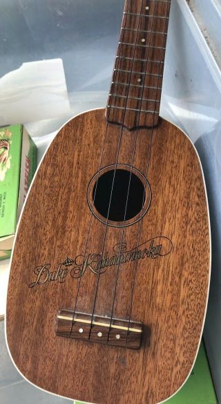 Antique Duke Kahanamoku Ukulele Musical Guitar Hawaii Pineapple Uke Rare