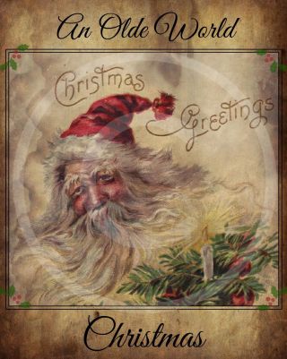 Primitive Old World Christmas Vintage Santa Claus St Nick Laser Print 8x10