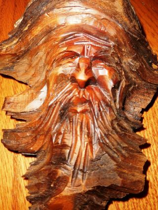 Vintage Hand Carved Wood Face Man Germany Black Forest - Old Man Carving
