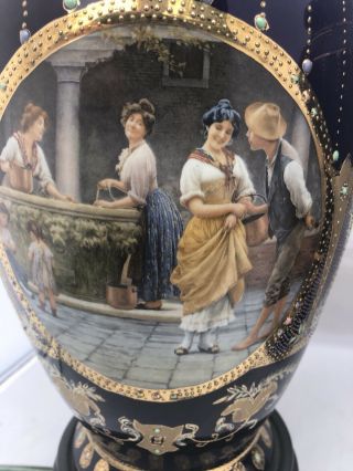 Fine Pair Antique Sevres Vienna Enameled French Porcelain Lamps
