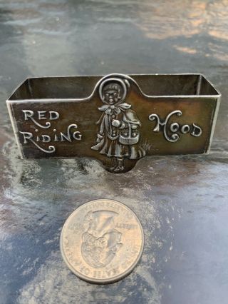 Antique Little Red Riding Hood Metal Napkin Ring