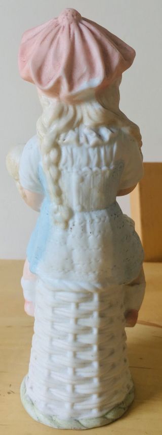 antique HEUBACH porcelain GIRL figure figurine with TOY DOLL 4