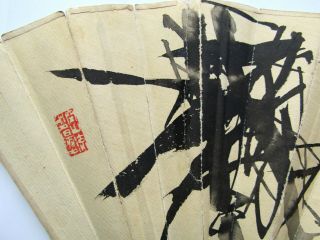 Rare Antique 19th Century Qing Dynasty Chinese Calligraphy 书法 Signed Poem Fan 清朝 6