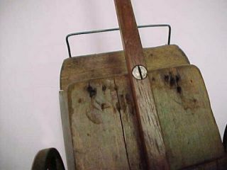 Vintage Antique Wooden Wagon Steel Wheels Primitive Toy West Buckboard Folk Art 5