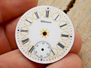 Antique Multi Color 6 Size Hampden Decorated Pocket Watch Dial Wedding Cake Pink
