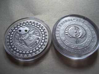 Belarus 20 Rubles 2009 Zodiac Sagittarius Antique Finish With Zircons Silver.  925