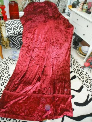 Stunning Victoran Slub Red Velvet Curtain Lined Braiding & Small Curtain 90 " L