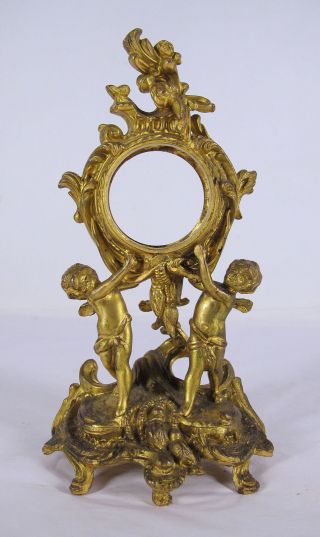 Antique 19th C French Dore/ormolu Gold Gilt Ornate Clock Case 2 Winged Putti Yqz