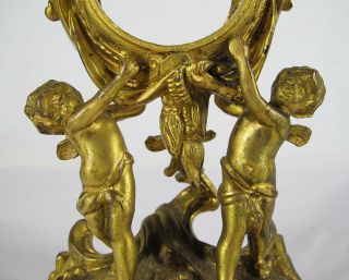 Antique 19th c French Dore/Ormolu Gold Gilt Ornate Clock Case 2 Winged Putti yqz 7