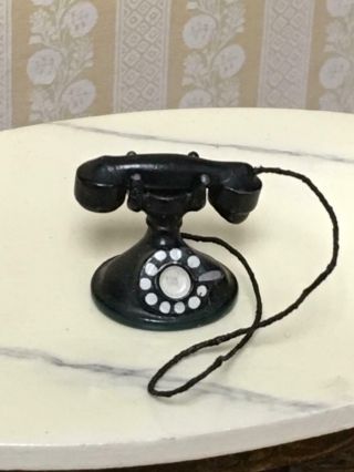 Antique Dollhouse Miniature Metal Telephone.  5 "
