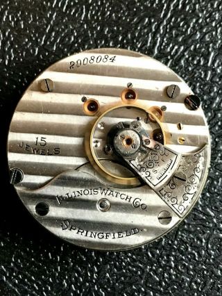 18s Illinois 15j Pocket Watch Movement Private Label Running Strong