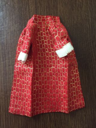 Vintage Barbie Size Clone COAT with Gold thread.  Pattern,  lined,  cuffs.  Pretty 2