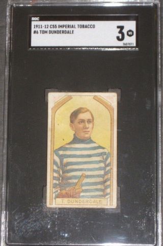 1911 C55 Imperial Tobacco Tom Dunderdale Hockey Card Sgc 3 Vg Antique 6