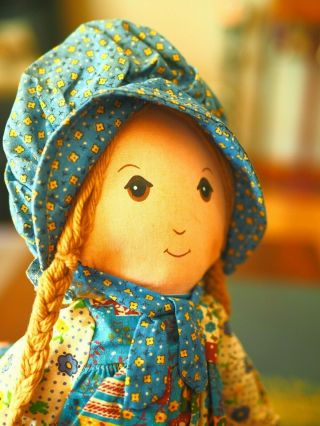 Vintage 16 " Holly Hobbie Doll Knickerbocker Toy Doll