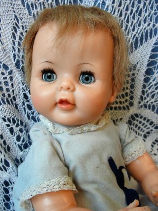 Vintage 14 " Ideal Snoozie Thumbelina Friend Baby Doll Wind Up Moves Vgc