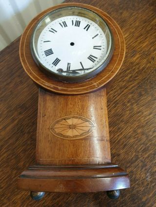 Antique Mahogany Inlay Work Mantel Clock